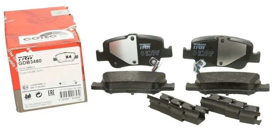 ARKA FREN BALATASI BRAKE ASISTSIZ TOYOTA COROLLA 2007-2012 (TRW)