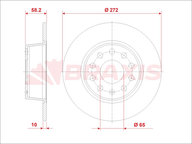 ARKA FREN DİSKİ 272mm TAKIM TROC KAROQ ATECO Q2 2017-2023 (BRAXIS)