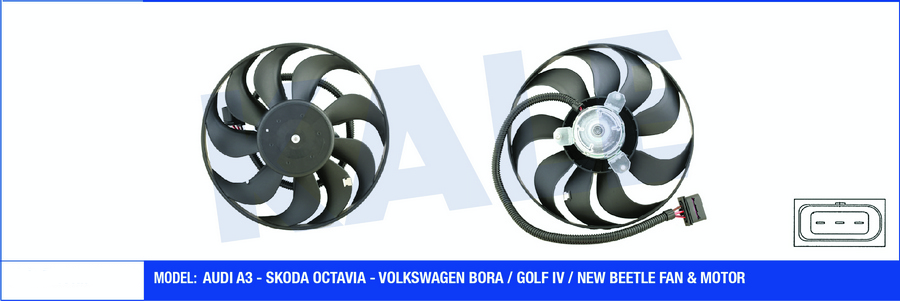 FAN MOTORU (150 / 60W 290mm) GOLF IV BORA A3 FABIA OCTAVIA (KALE)