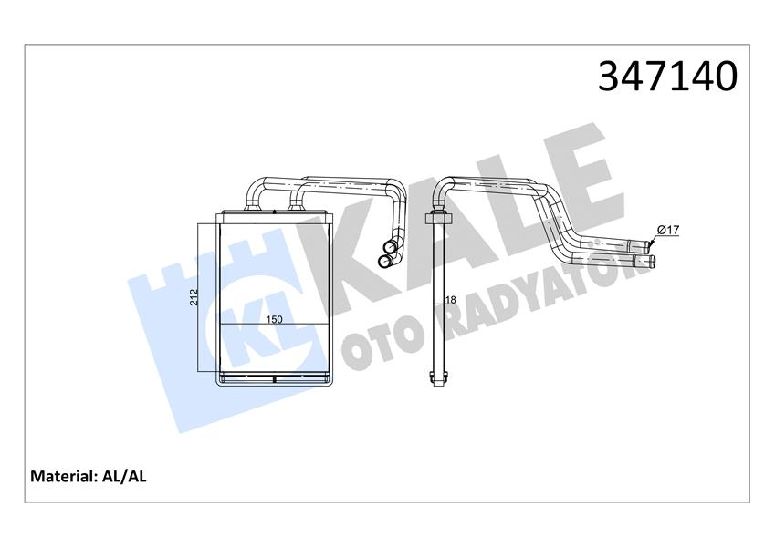 HYUNDAI ELANTRA 2001-2006 / KALORİFER RADYATÖRÜ PETEĞİ (KALE)