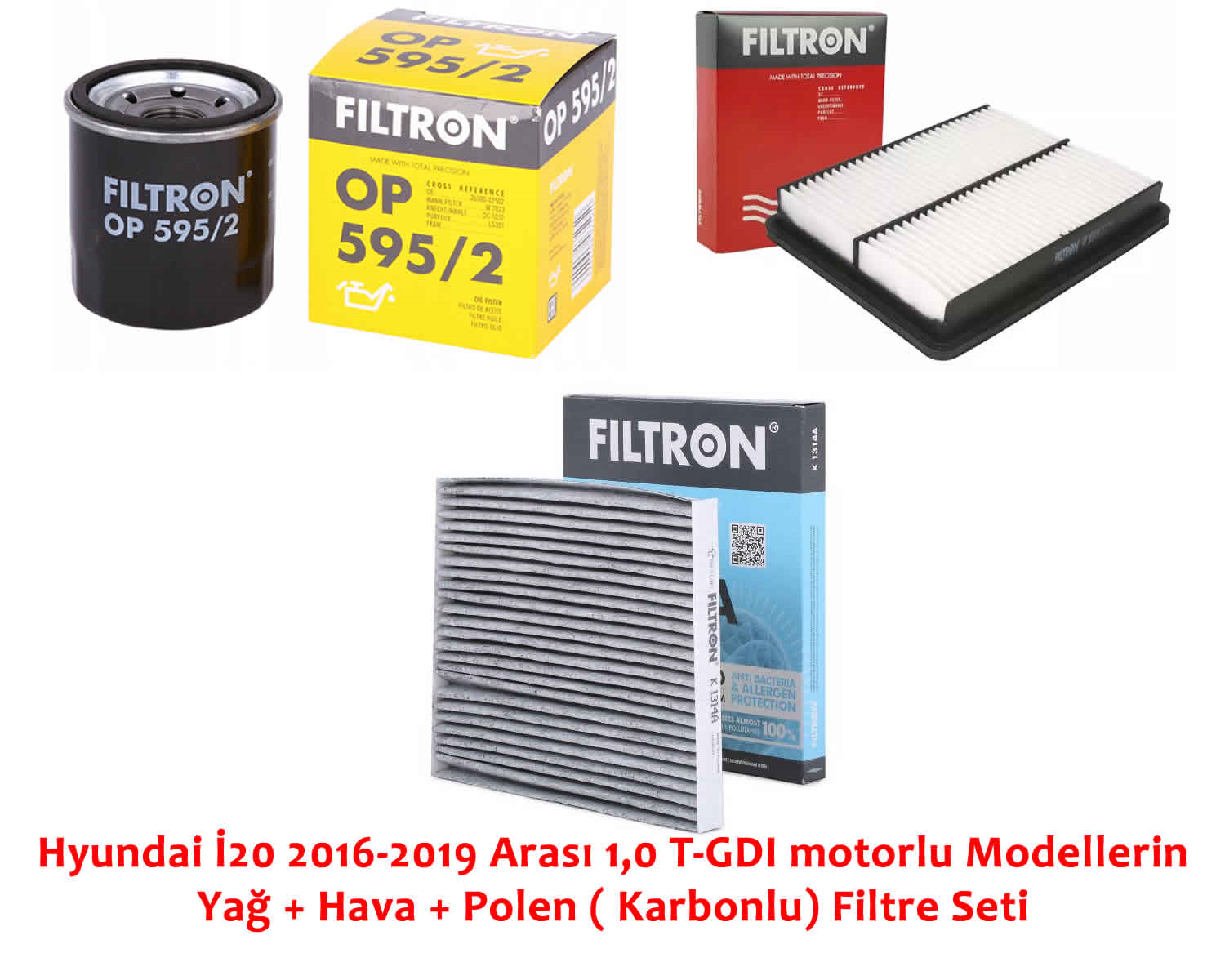 HYUNDAI i20 1,0 T-GDi 2016-2019 YAĞ HAVA POLEN KARBONLU FİLTRESİ (FILTRON)