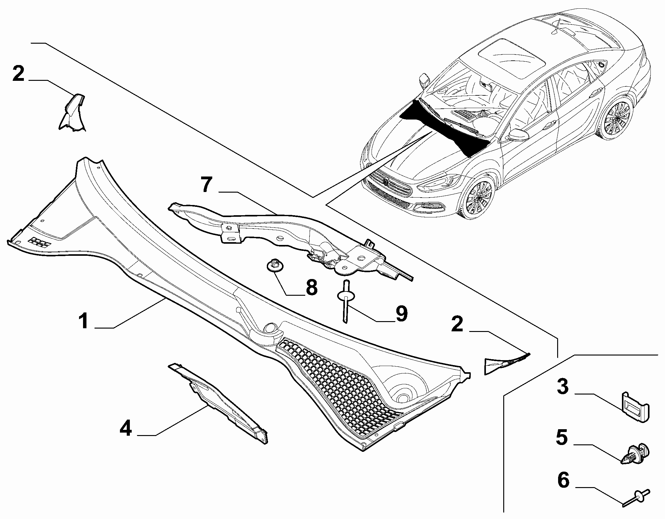 ÖN CAM SAĞ KÖŞE BAKALİTİ PLASTİĞİ FIAT EGEA (OPAR 52025610)