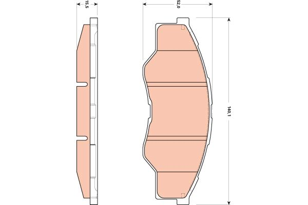 ÖN FREN BALATASI TOYOTA HILUX VIGO 2.5 4X2 2007-2014 ( TRW )