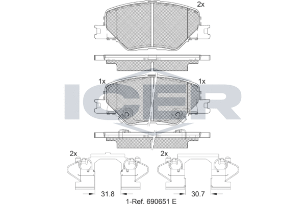ÖN FREN BALATASI OPEL INSIGNIA B 2017-2022 16JANT (ICER SPAIN)