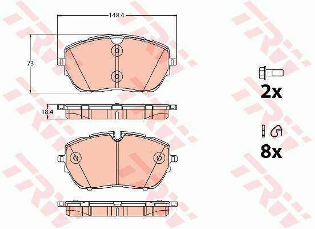 ÖN FREN BALATASI TAKIM 330mm PEUGEOT 308 II 2014-2021 ( TRW )