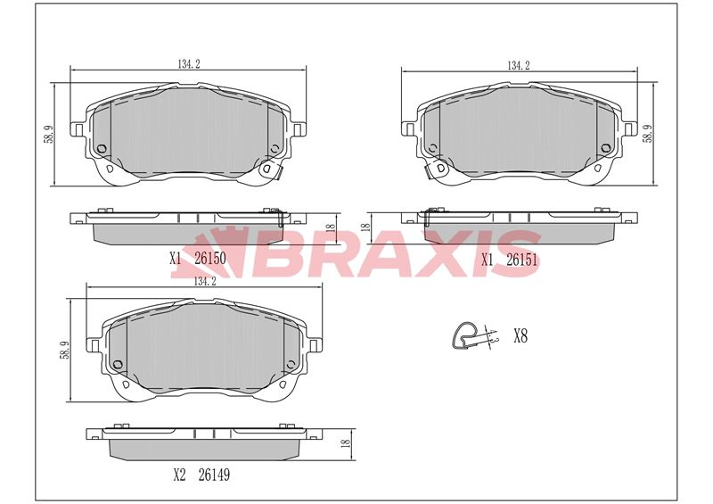 ÖN FREN BALATASI TAKIM COROLLA 2019-2024 ARASI (BRAXIS)