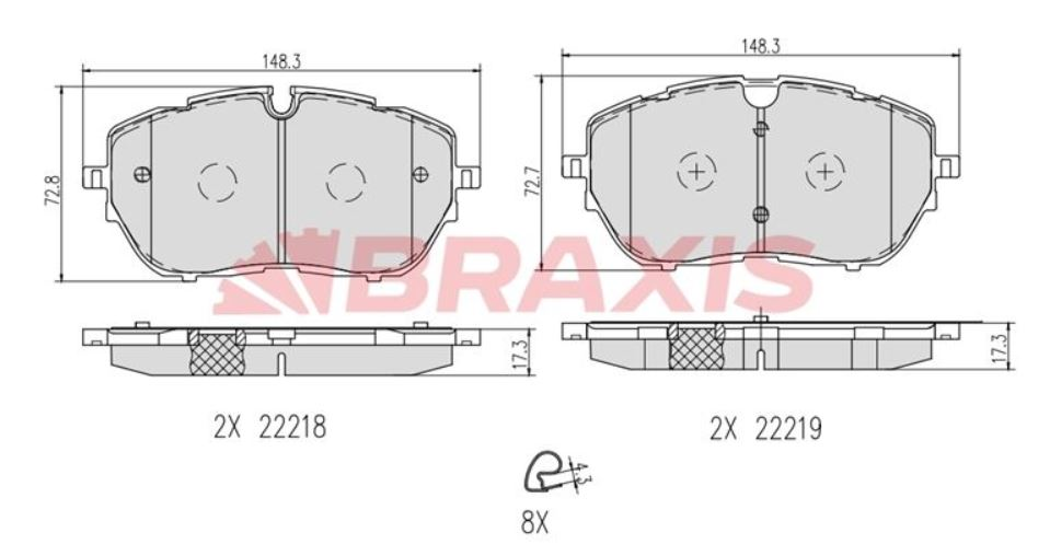 ÖN FREN BALATASI TAKIM 330mm PEUGEOT 308 II 2014-2021 ( BRAXIS)