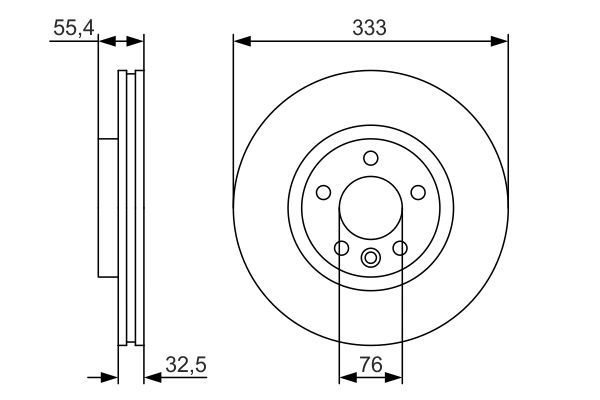 ÖN FREN DİSKİ 17INC 333mm TAKIM TRANSPORTER T5 2003-2009 (BOSCH)