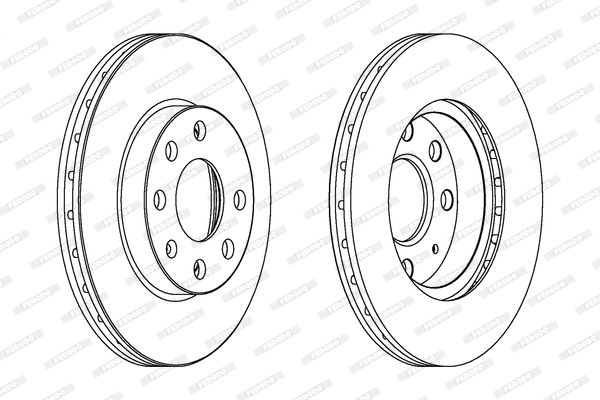 ÖN FREN DİSKİ 240mm SOGUTMALI TAKIM OPEL CORSA C 1,2 1,7 (FERODO)