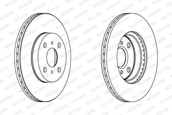 ÖN FREN DİSKİ 255mm SAĞ SOL TAKIM TOYOTA YARIS 2002-2011 (FERODO)