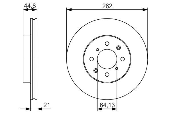 ÖN FREN DİSKİ 262mm SAĞ SOL TAKIM HONDA CIVIC 2002-2006 ( BOSCH )