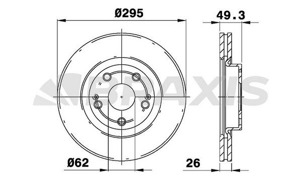 ÖN FREN DİSKİ 295mm ÇAP:62 TAKIM TOYOTA VERSO 2004-2009 (BRAXIS)