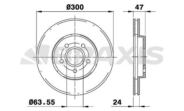 ÖN FREN DİSKİ 300X5 TAKIM FORD MONDEO MOTOR 2000-2007 (BRAXIS)