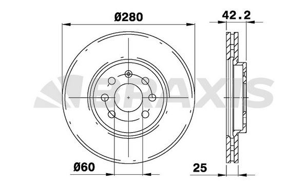 ÖN FREN DİSKİ SAĞ SOL TAKIM 4BİJON 280MM OPEL COMBO C (BRAXIS)