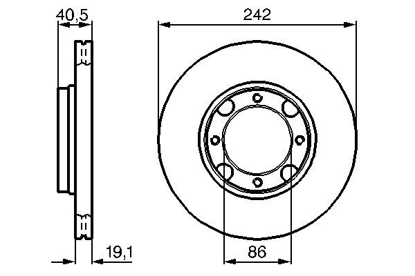 ÖN FREN DİSKİ SAĞ SOL TAKIM HYUNDAI EXCEL ACCENT 1990-1999 (BOSCH)