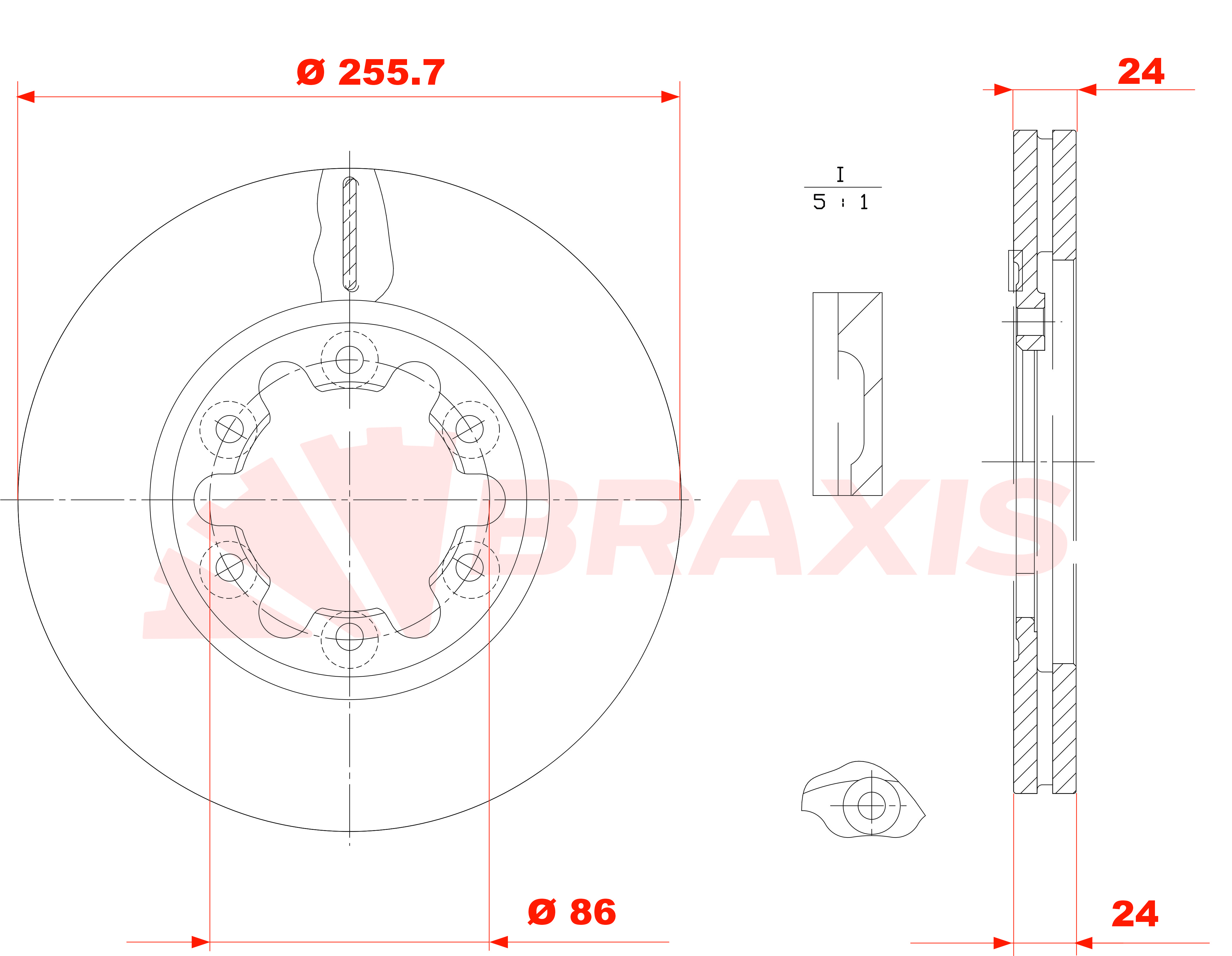 ÖN FREN DİSKİ TAKIM 256X6 FORD RANGER 2,5 TDCi 2002-2006 (BRAXIS)