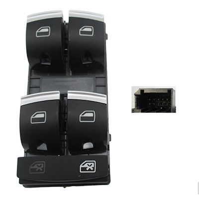 ÖN SOL 4LÜ CAM CAM DÜĞMESİ KROM AUDI A3 2004-2012 A6 2005-2011