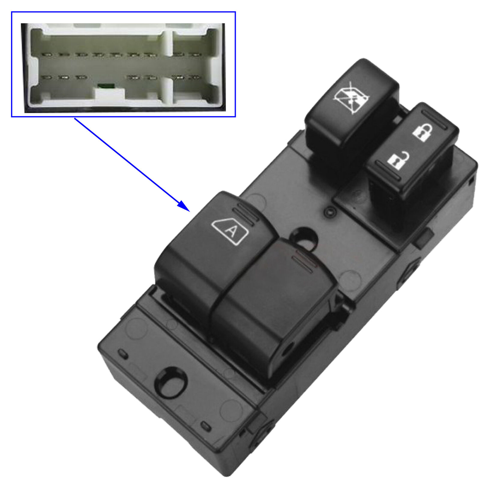 ÖN SOL ÇİFTLİ CAM AÇMA KAPAMA DÜĞMESİ NISSAN MICRA K13 2010-2017