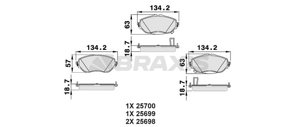 TOYOTA COROLLA - AURIS 2013-2018 / ÖN FREN BALATASI TAKIM (BRAXIS)
