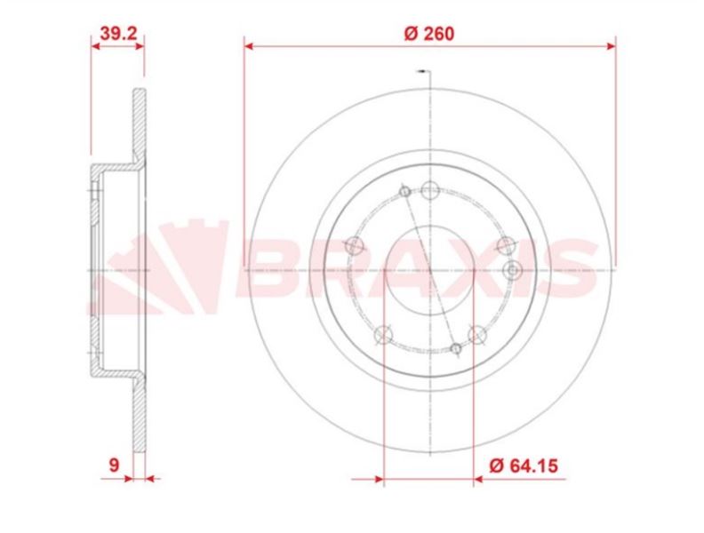 ARKA FREN DİSKİ 260mm TAKIM HONDA CIVIC FC5 2016-2021 (BRAXIS)