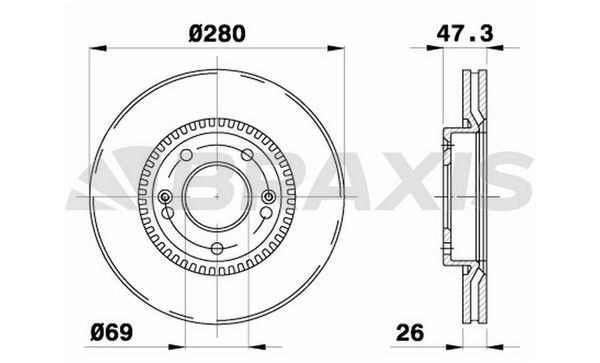 ÖN FREN DİSKİ 280mm TAKIM KIA CEED CERATO 2008-2011  (BRAXIS)