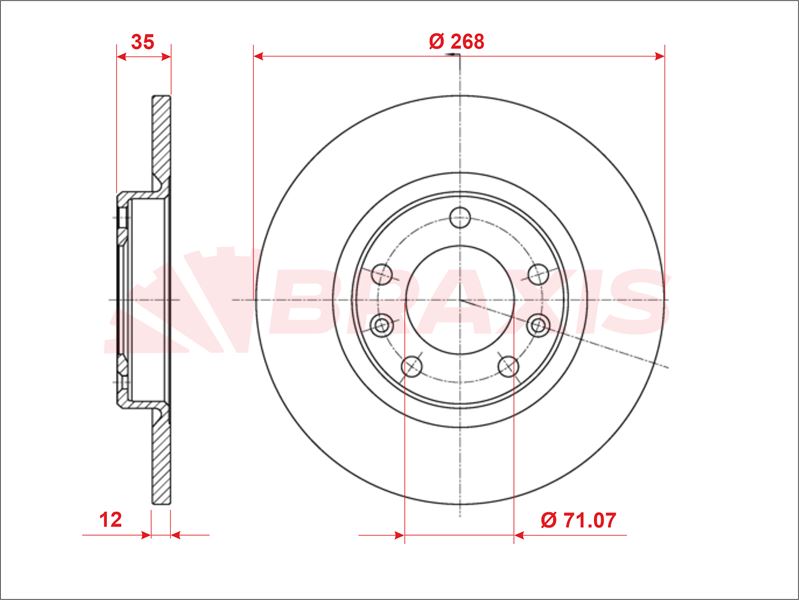 ARKA FREN DISKI 268mm TAKIM PEUGEOT 308 2014-2023 (BRAXIS)