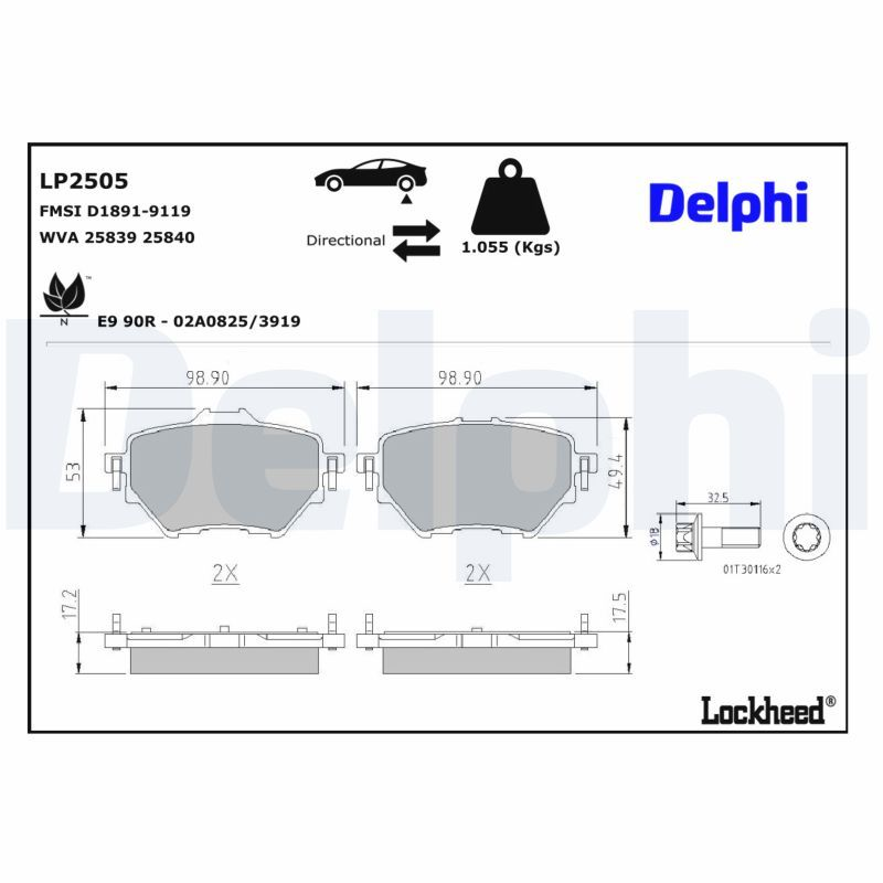 ARKA FREN BALATASI 99mm RIFTER BERLINGO COMBO 2019-2025 (DELPHI )