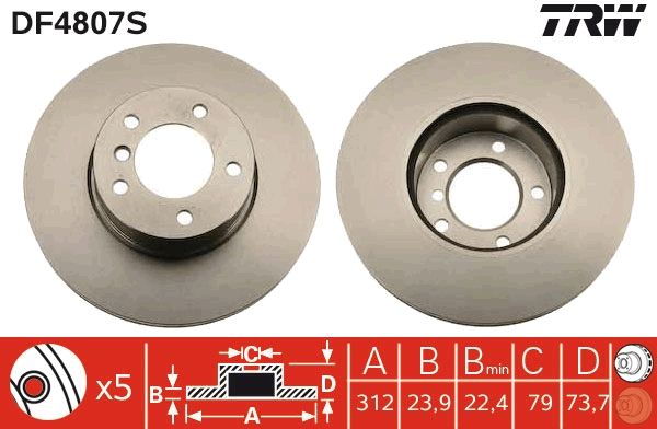 ÖN FREN DİSKİ 312mm TAKIM BMW E90 F20 F30 E84 KASA (TRW)